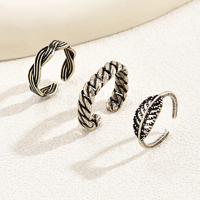 Наборы колец для ног с открытым носком из меди и листьев в винтажном стиле для женщин NZ6509-1