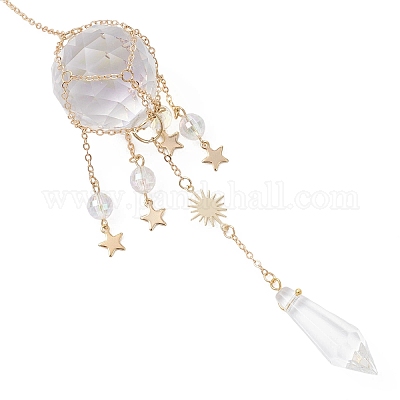 Стеклянные и акриловые конусные и круглые подвесные ловцы солнца HJEW-JM04570-01-1