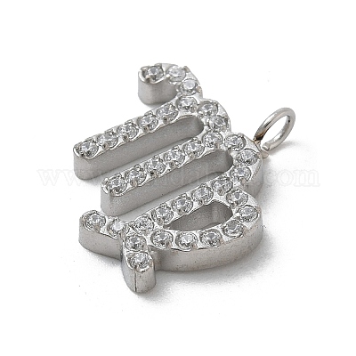 Подвески из нержавеющей стали 304 с микропаве из кубического циркония STAS-Z107-09P-10-1