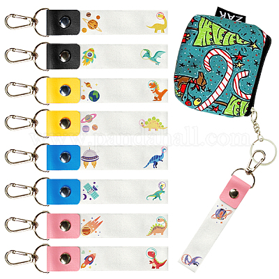 Брелок для ключей из искусственной кожи и хлопка с именным маркером AJEW-WH0514-021-1