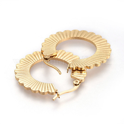 201 серьги-кольца из нержавеющей стали EJEW-A054-14G-1