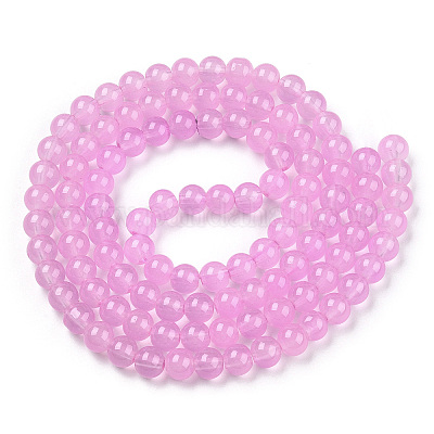 Выпечки окрашены имитация нефрита стекловолокна круглый шарик X1-DGLA-Q021-8mm-57A-1