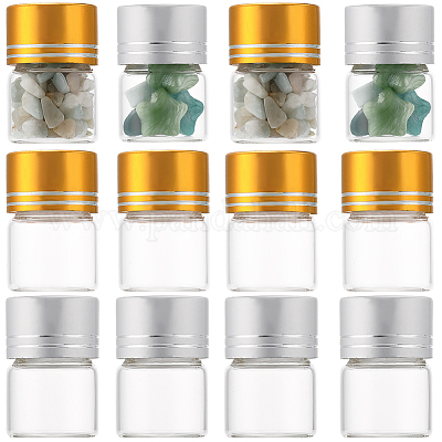 40 шт. 2-х цветные прозрачные стеклянные бутылки-контейнеры для бусин CON-SC0001-13A-01-1