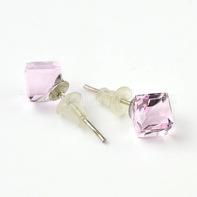 Блестящие стеклянные стразы серьги EJEW-F0039-M-1