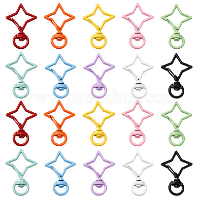20 шт. 10-цветные поворотные застежки из сплава со звездами и покрытием из термостойкого сплава FIND-SC0017-46-1