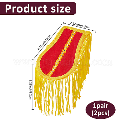 1 пара погон с кисточками из ткани&nbsp;DIY-FH0009-75B-1