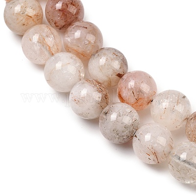 Нити бусин из рутилированного кварца из натурального черного золота G-P596-10mm-02-1