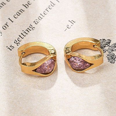 Серьги-кольца из нержавеющей стали 304 EJEW-P309-03G-1