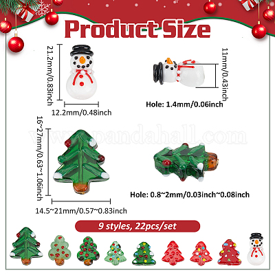 22 шт. 9 стиля бусины ручной работы в стиле рождественской тематики LAMP-PH0001-42-1