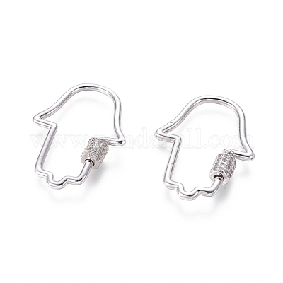 Латунь микропаве кубический цирконий винт карабин подвески с замком ZIRC-I031-13P-1