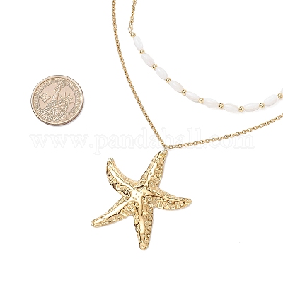 Подвеска в виде морской звезды из нержавеющей стали 304 NJEW-JN05401-1