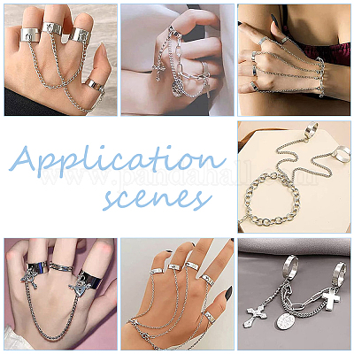 10 шт. 5 стиля 304 нержавеющая сталь открытые манжетные кольца компоненты&nbsp;STAS-UN0054-83P-1