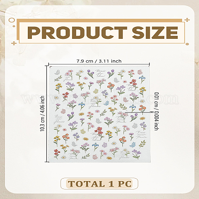 Наклейки для ногтей с цветочным рисунком&nbsp;DIY-WH0899-97-1