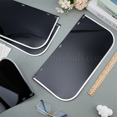 PCプラスチック安全フェイスシールド  長方形  ホワイト  200x395x2.5mm  穴：7.5x18.5mmと7.5x17mm&nbsp;FIND-WH0816-093B-1