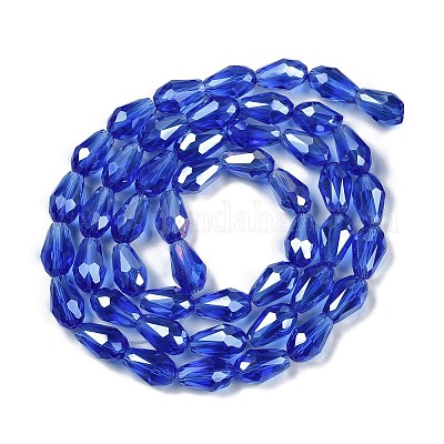 Прозрачные стеклянные бусины гальваническим пряди EGLA-N013-T4mm-B11-1