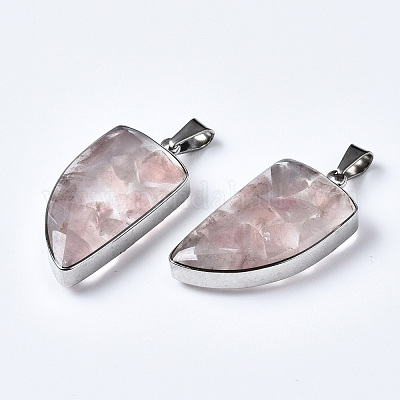 Природного розового кварца подвески G-T128-05D-1