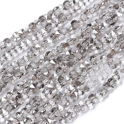 Стеклянные бусины с гальваническим покрытием  EGLA-L021-PL03-1