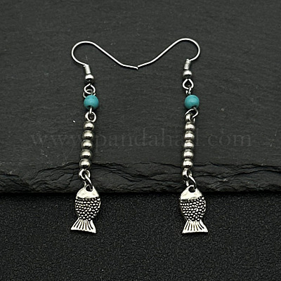 Серьги-подвески из сплава в этническом стиле с кисточками WV5969-4-1