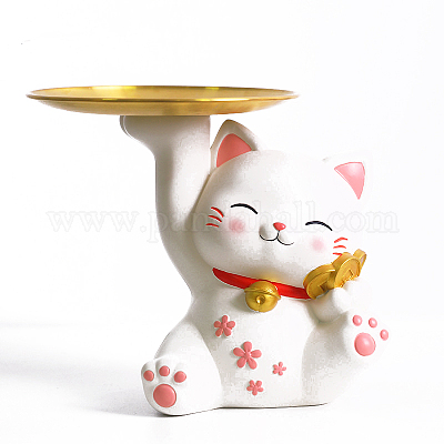 金属製 招き猫 置物 welcomecat 高岡銅器 | 招き猫 | 白漆・金蒔絵仕上げ | 銀雅堂