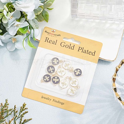 10шт 2 цвета экологически чистые латунные подвески из кубического циркония с микропаве KK-BBC0020-69-1