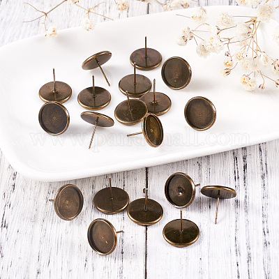 Латунь уха шпильки сеттинги X-IFIN-Q005-AB-1