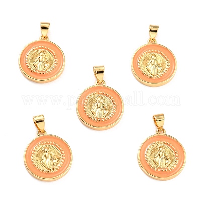 Латунь эмаль подвески KK-P209-03G-07-RS-1