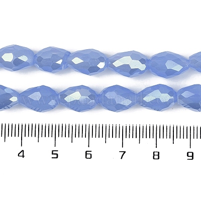 Непрозрачные однотонные гальванические стеклянные бусины EGLA-N013-J6mm-B06-1