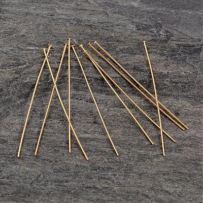 Булавки с плоской головкой из настоящего позолоченного серебра 18 карат STER-H215-0.5x40mm-G-1