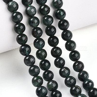 Бусы из натурального зеленого кианита G-T140-6mm-07-1