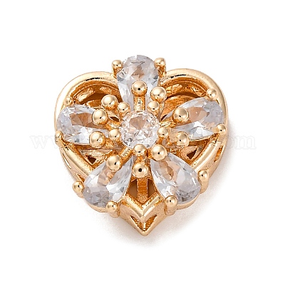 Стойки обшивки латунь микро проложить кубического циркония бусы KK-Z082-12G-1