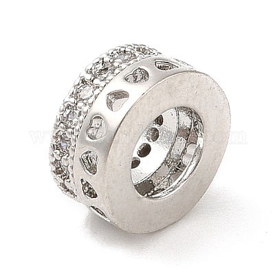 Латунные микро проложить Цирконий Европейский бисером KK-M248-03P-1