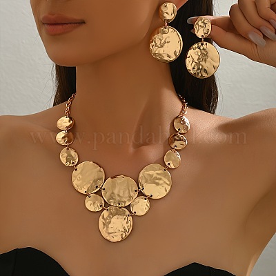 Комплекты из ожерелий с подвесками из сплава и серег-гвоздиков для женщин FS-WG70423-01-1