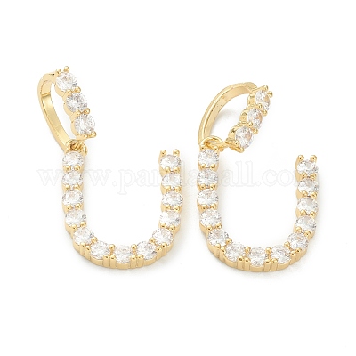 Латунные микропаве прозрачные подвески с фианитом ZIRC-J039-18G-U-1