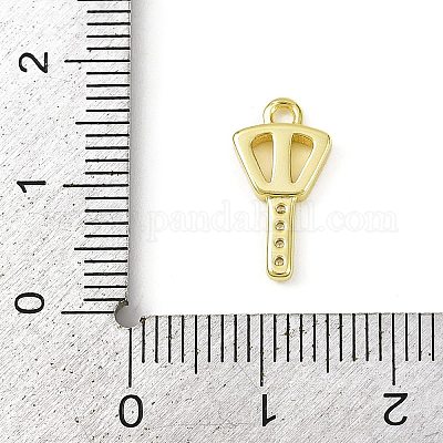 Латунные микропаве прозрачные подвески с фианитом KK-L238-22G-1