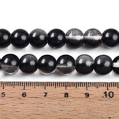 Запекание окрашенные прозрачные стеклянные бусины нити X1-DGLA-N011-10mm-10-1