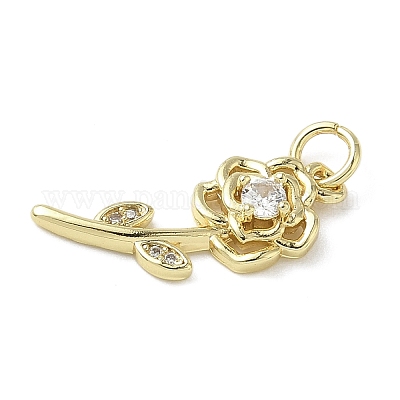 Латунные микро проложить кубического циркония подвески KK-L248-15G-02-1