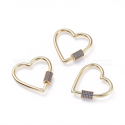 Латунь микропаве кубический цирконий винт карабин подвески с замком ZIRC-G156-12G-1