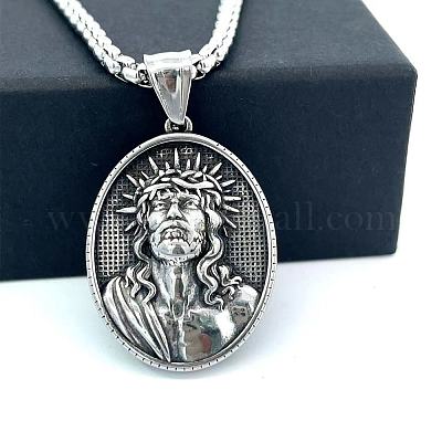 Ретро-кулон с изображением святого из нержавеющей стали 304 на тему греческой мифологии DK4418-5-1