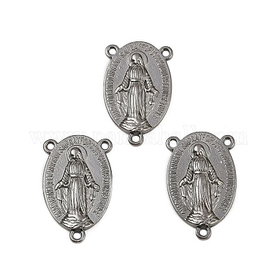 Святая овальная резная люстра из сплава Девы Марии в тибетском стиле TIBEP-LF0961YKG-B-LF-1