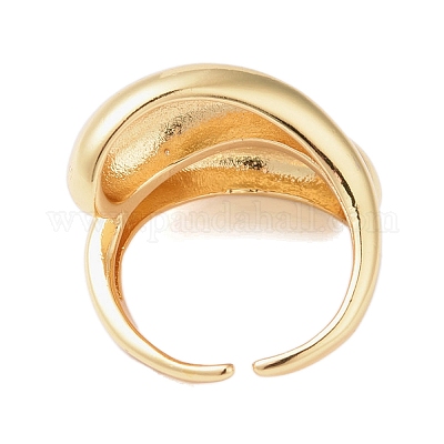 Кольцо из латуни с открытой манжетой RJEW-R143-01A-G-1
