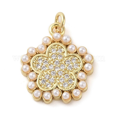 Латунные микропаве прозрачные подвески с фианитом KK-Q813-08A-G-1