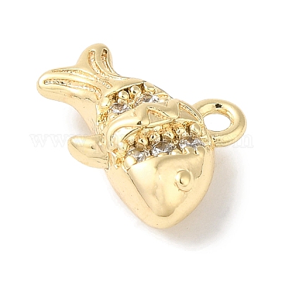 Латунные микропаве прозрачные подвески с фианитом KK-U013-04G-1