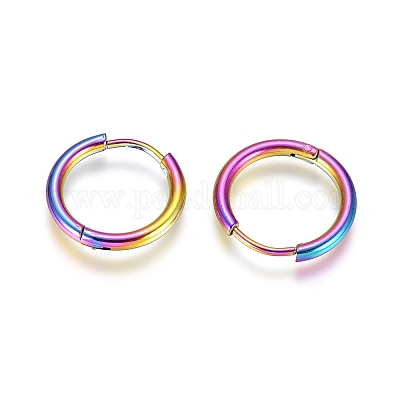 Серьги-кольца Huggie Hoop из нержавеющей стали 304 EJEW-G272-02-12mm-M-1