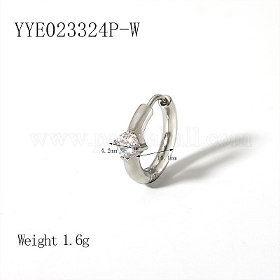 Элегантные серьги-кольца с кубическим цирконием из нержавеющей стали 304 QA9597-4-1