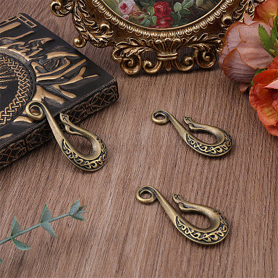 3 шт. застежки-крючки из сплава&nbsp;FIND-CP0003-47AB-1