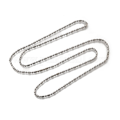 Ожерелья из цепочек-столбиков из нержавеющей стали 201 толщиной 2 мм NJEW-C097-01P-1