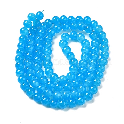 Выпечки окрашены имитация нефрита стекловолокна круглый шарик X-DGLA-Q021-8mm-13-1