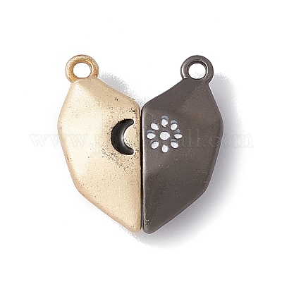 Wholesale Love Heart Alloy Magnetic Clasps with Loops 