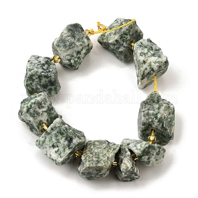 Необработанные грубые натуральные зеленые пятна яшмы бусины нити G-Z087-B16-1