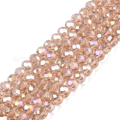 Стеклянные бусины с гальваническим покрытием  EGLA-A044-T4mm-B20-1